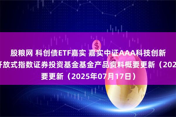 股粮网 科创债ETF嘉实 嘉实中证AAA科技创新公司债交易型开放式指数证券投资基金基金产品资料概要更新（2025年07月17日）