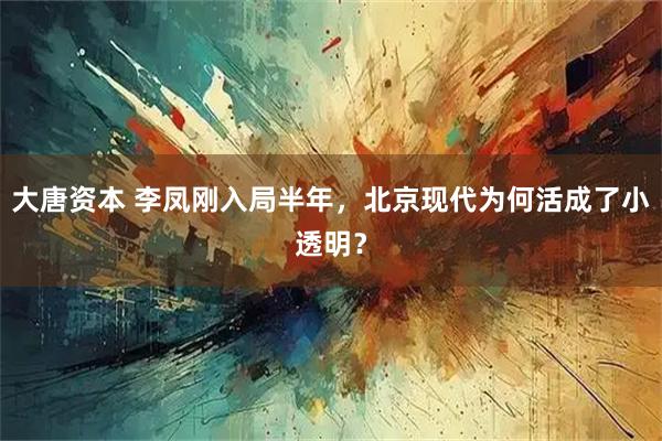 大唐资本 李凤刚入局半年，北京现代为何活成了小透明？
